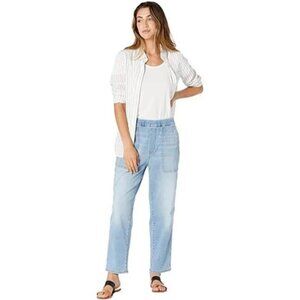 Madewell Pull On Relaxed Women’s Pockets Bellview Wash Denim Jeans Size Small